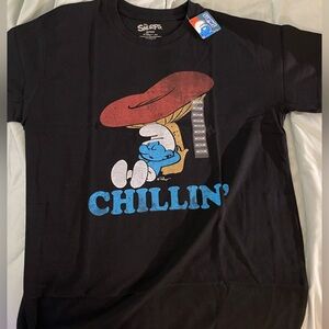 Smurfs Black chillin T shirt